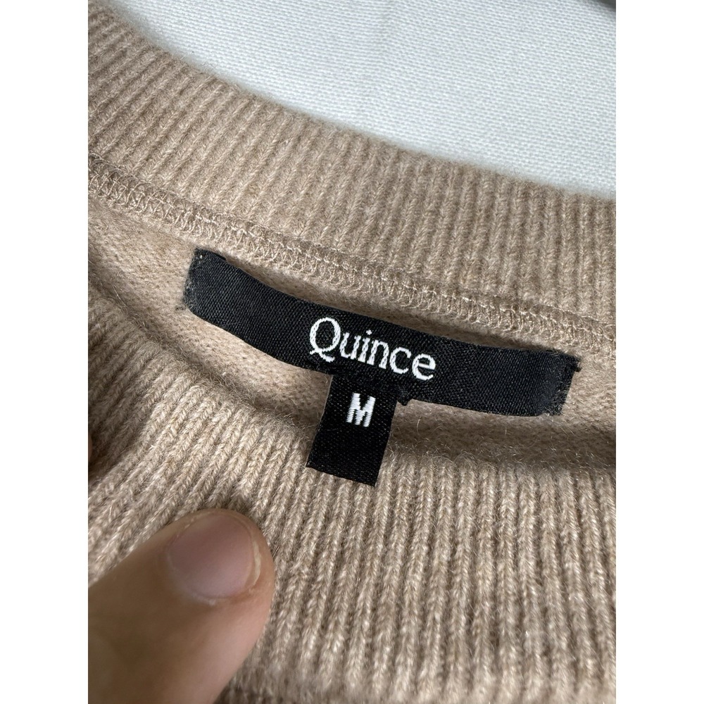 Quince Mongolian Cashmere Crewneck Sweater Women's Medium Pinkish Beige - Picture 2 of 7